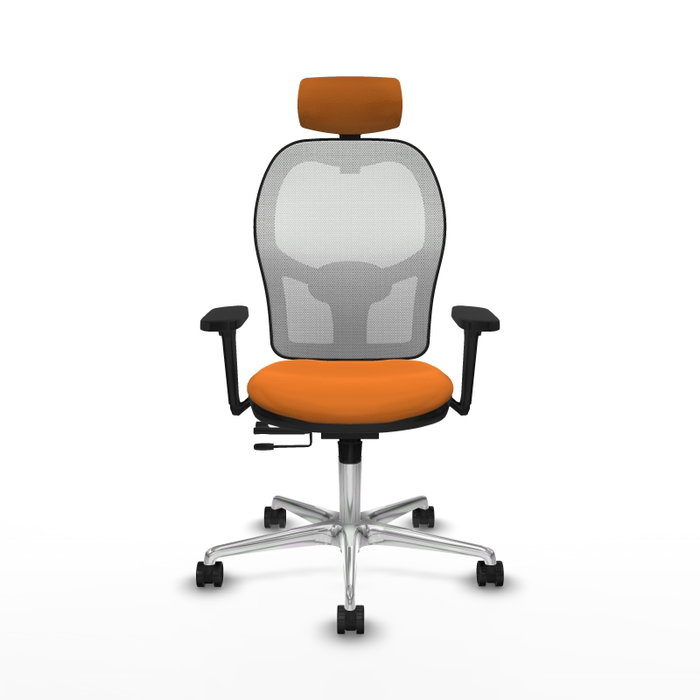 PIQUERAS Y CRESPO Silla de oficina Jorquera Naranja y Blanco con mecanismo Sincro/Traslack