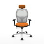PIQUERAS Y CRESPO Silla de oficina Jorquera Naranja y Blanco con mecanismo Sincro/Traslack