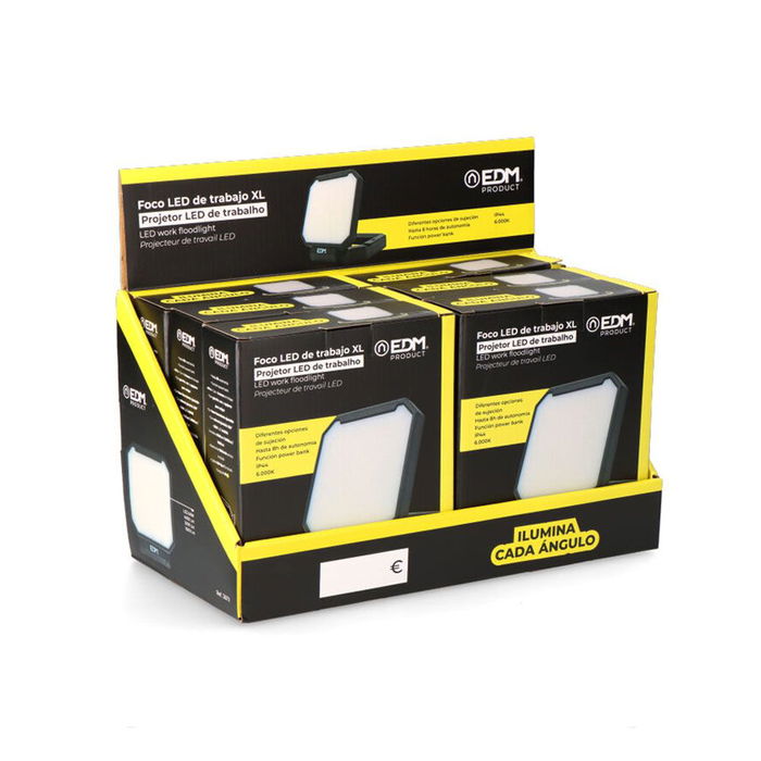 Edm Foco Led de Trabajo Power Work AM2 60W 4000 Lúmenes, Recargable USB-C, Power Bank, Autonomía 8h, Cabezal 360°, 4 Imanes, IP44 Edm Foco Led de Trabajo Power Work AM2 60W 4000 Lúmenes, Recargable USB-C, Power Bank, Autonomía 8h, Cabezal 360°, 4 Imanes, IP44