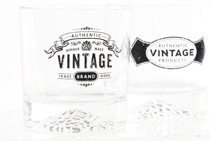 DKD Home Decor Juego de 4 Vasos de Cristal de 320 ml Impreso