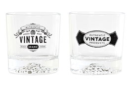 DKD Home Decor Juego de 4 Vasos de Cristal de 320 ml Impreso
