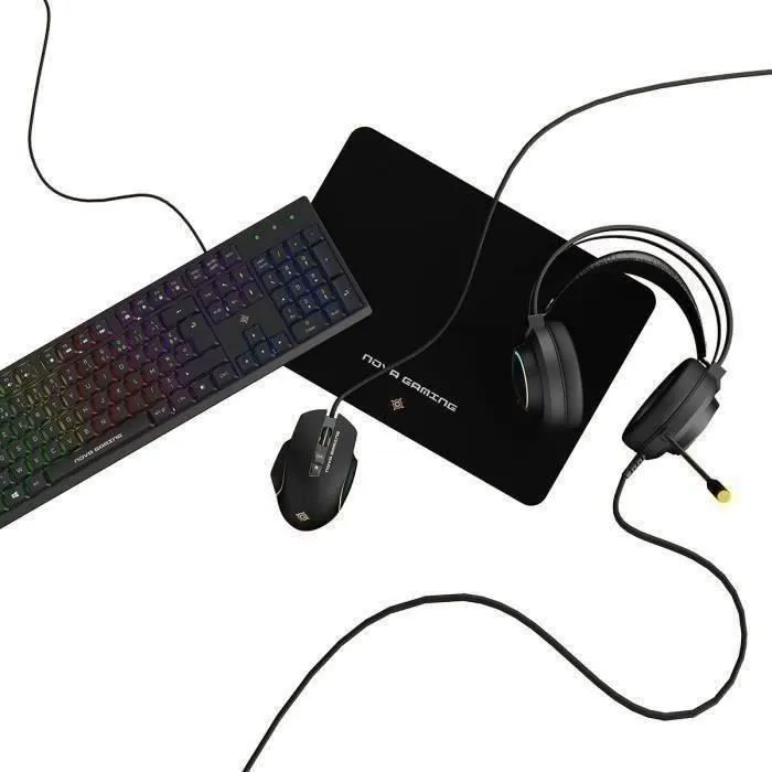 Mobility Aquila Pack Gaming 4 en 1 - Teclado, Auriculares, Ratón y Alfombrilla RGB Mobility Aquila Pack Gaming 4 en 1 - Teclado, Auriculares, Ratón y Alfombrilla RGB