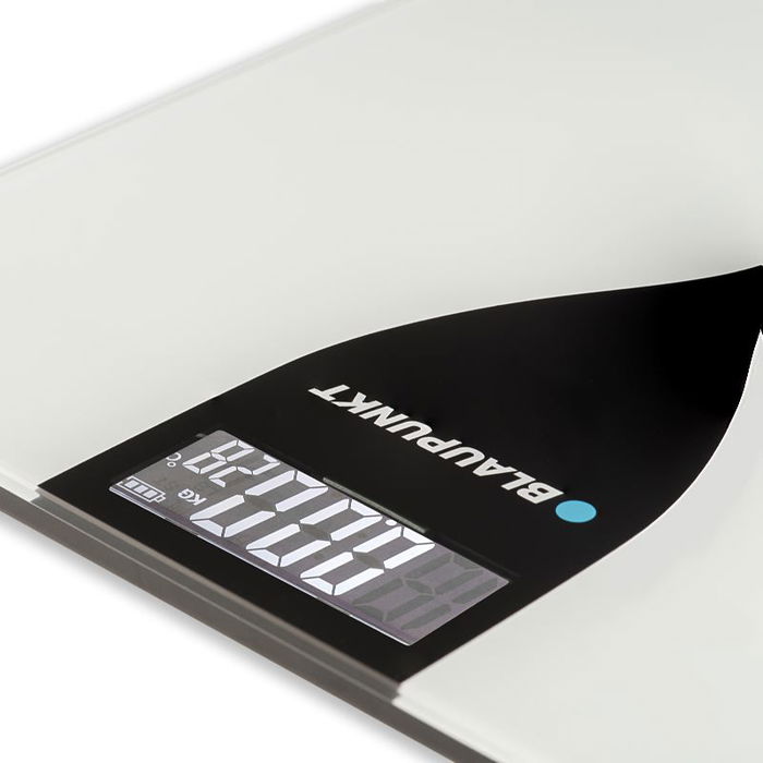 BLAUPUNKT Báscula de Baño Digital con Indicador de Temperatura y Superficie de Cristal Extraplano
