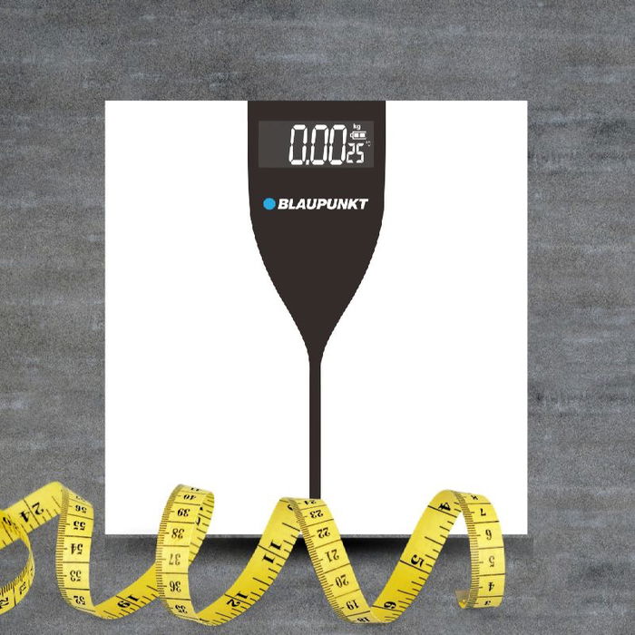 BLAUPUNKT Báscula de Baño Digital con Indicador de Temperatura y Superficie de Cristal Extraplano