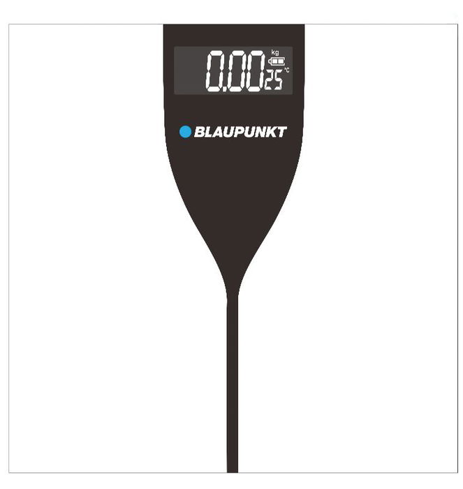 BLAUPUNKT Báscula de Baño Digital con Indicador de Temperatura y Superficie de Cristal Extraplano