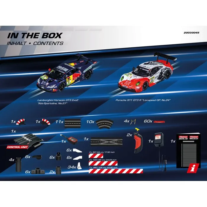 Carrera CAR4007486300453 - Circuito de Carreras Eléctrico Digital 132, Escala 1:32, 2 Coches GT, para Mayores de 8 años