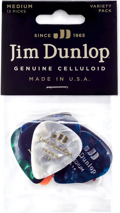 Dunlop Pack Variety Celluloid Medium Púas de Guitarra Calibre Medium Pack 12 Unidades
