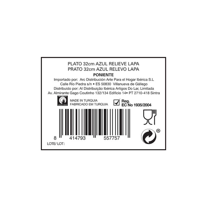 Plato Presentación Vidrio Mar De Viento Quid 32 cm