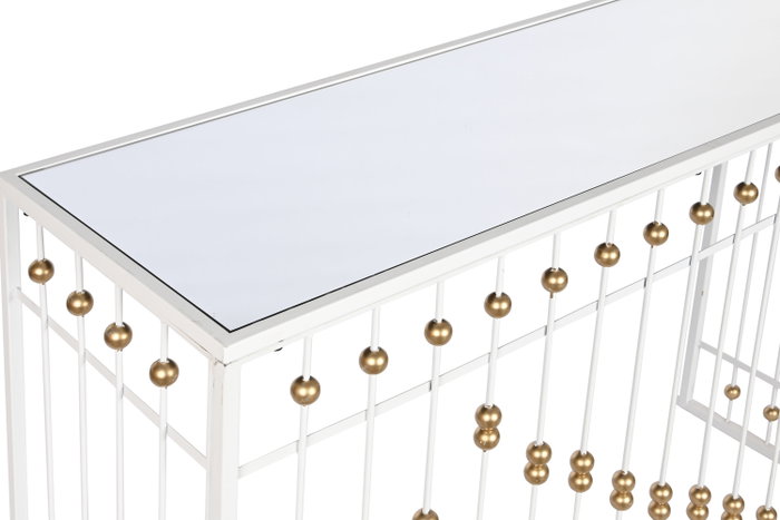DKD Home Decor Consola Glam Blanco Dorado 120 x 40 x 80 cm