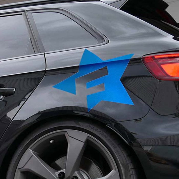 Foliatec FO33972 Vinilo Decorativo Para Coche Diseño F-Star Azul - Personaliza Carrocería, Llantas o Lunas, PVC Resistente