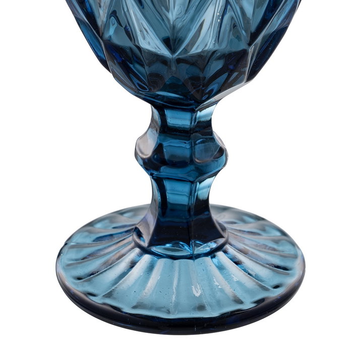 Copa Azul Cristal Decoración 9 X 9 X 17 cm (Set de 6)