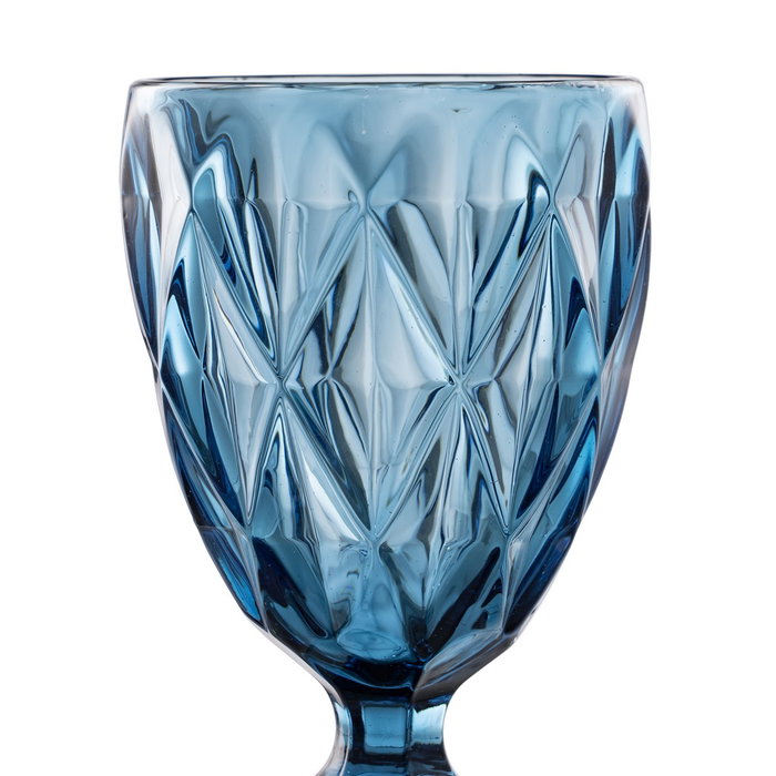 Copa Azul Cristal Decoración 9 X 9 X 17 cm (Set de 6)