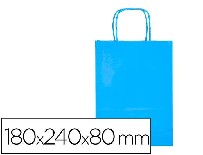 Q-connect Bolsa Papel Celulosa Celeste XS con Asa Retorcida 180x240x80 mm (25 Unidades) Q-connect Bolsa Papel Celulosa Celeste XS con Asa Retorcida 180x240x80 mm (25 Unidades)