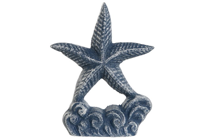 DKD Home Decor Sujetapuertas Atlantico Azul Hierro Colado 6 x 12 x 15 cm