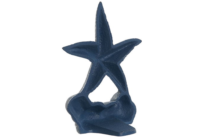 DKD Home Decor Sujetapuertas Atlantico Azul Hierro Colado 6 x 12 x 15 cm