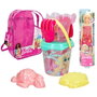 Color Baby Cubo de playa Barbie 18 cm con accesorios y muñeca Barbie en mochila