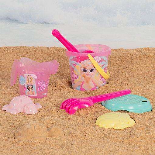 Barbie Cubo de Playa 18 cm con Accesorios y Muñeca en Mochila