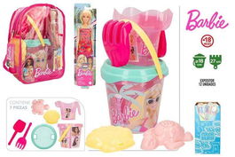 Barbie Cubo de Playa 18 cm con Accesorios y Muñeca en Mochila