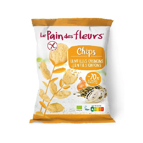 LE PAIN DES FLEURS Chips de Lentejas con cebolla 50gr BIO LE PAIN DES FLEURS Chips de Lentejas con cebolla 50gr BIO