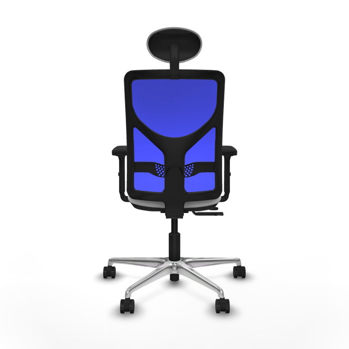 PIQUERAS Y CRESPO Silla de oficina Motilla con mecanismo Sincro/Traslack, tela blanca y malla azul PIQUERAS Y CRESPO Silla de oficina Motilla con mecanismo Sincro/Traslack, tela blanca y malla azul