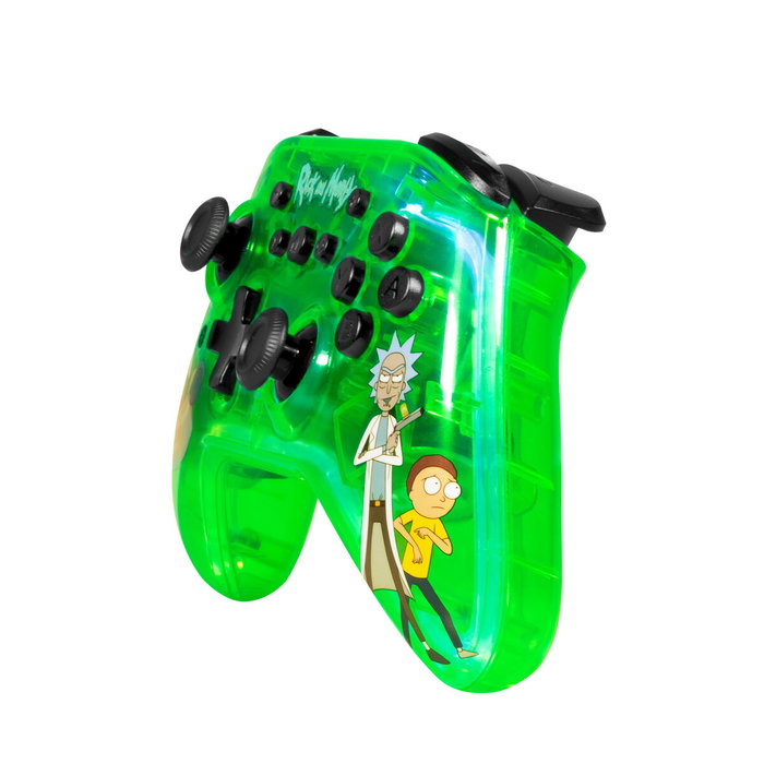 BLADE Gamepad Wireless Bluetooth para Gaming, Mando de Juego con Diseño Exclusivo Rick and Morty, LED RGB y Joystick, Conexión Universal