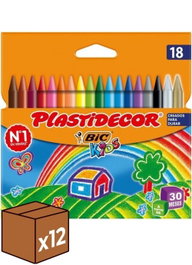 BIC Estuche 18 Ceras Plastidecor Surtidos Pack 12U
