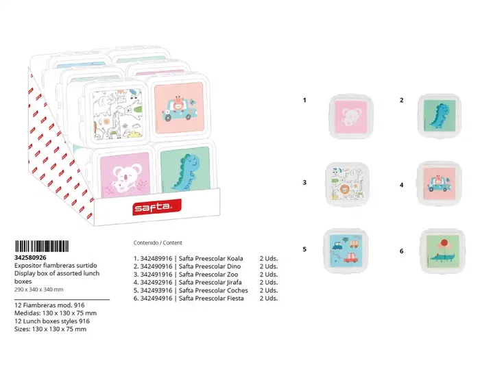 Safta Expositor Fiambrera Escolar 340x290x340 mm