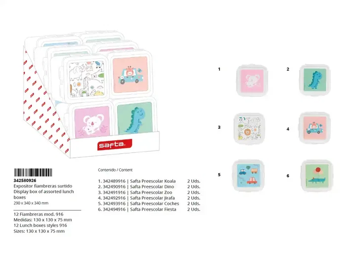 Safta Expositor Fiambrera Escolar 340x290x340 mm