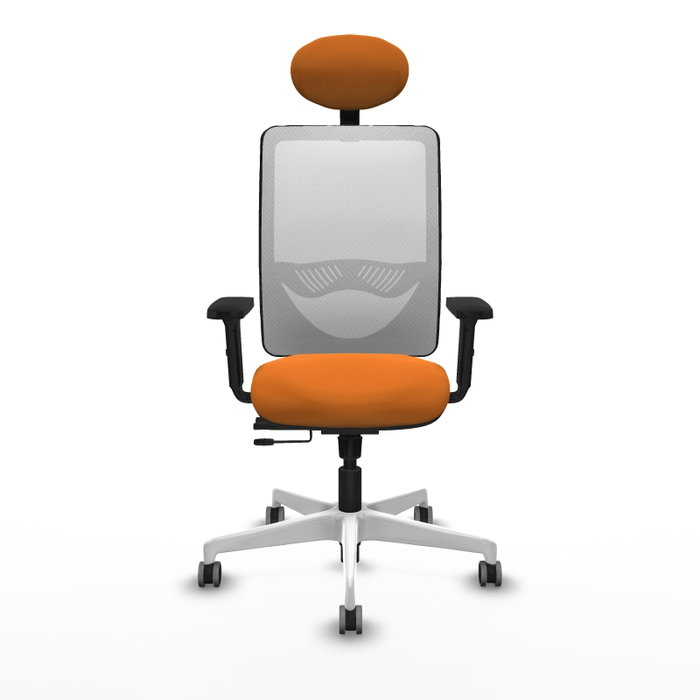 PIQUERAS Y CRESPO Silla de oficina Zulema Naranja y Blanco
