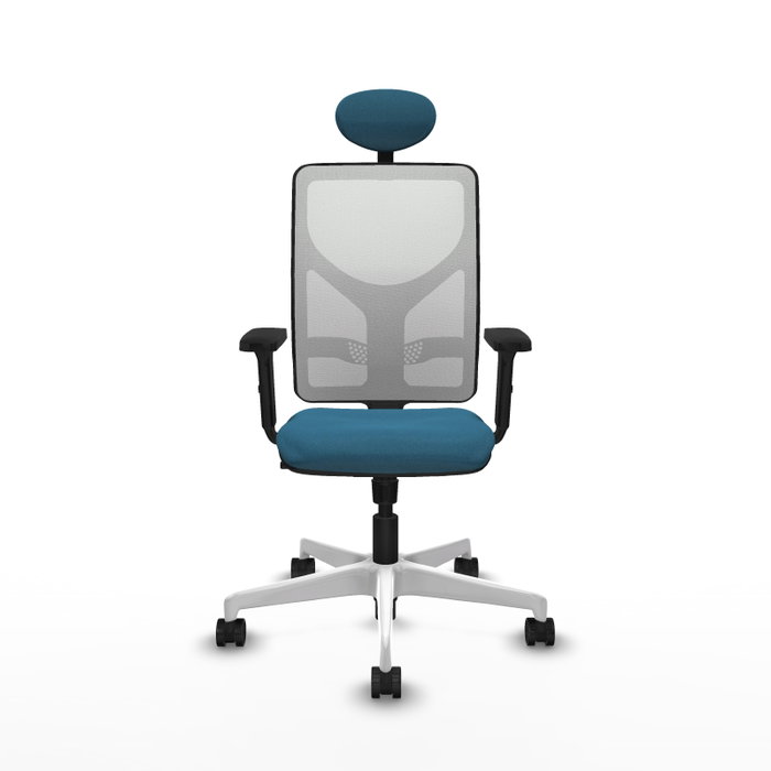 PIQUERAS Y CRESPO Silla de oficina Motilla con mecanismo Sincro, Verde petróleo y Blanco PIQUERAS Y CRESPO Silla de oficina Motilla con mecanismo Sincro, Verde petróleo y Blanco