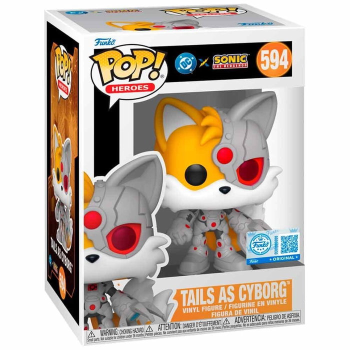 DC x Sonic the Hedgehog POP! Heroes Vinyl Figura Tails as Cyborg 9 cm