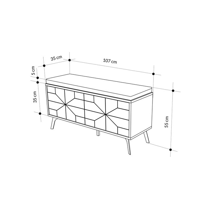 Hanah Home Dune Bench Zapatero Organizador 107x55x35cm Color Hitit Hanah Home Dune Bench Zapatero Organizador 107x55x35cm Color Hitit