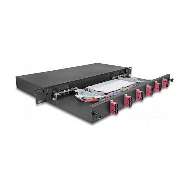 DeLOCK Caja de empalme de fibra óptica 6 x SC Duplex OM4 19 pulgadas