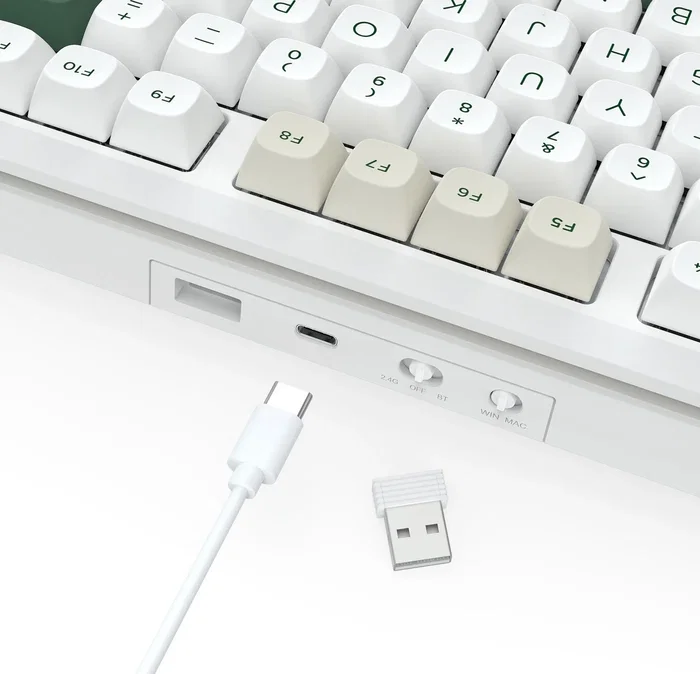 Redragon Wildslash Pro K734WCG-RGB-PRO Teclado Mecánico Inalámbrico RGB 87 Teclas Distribución Polaca Blanco