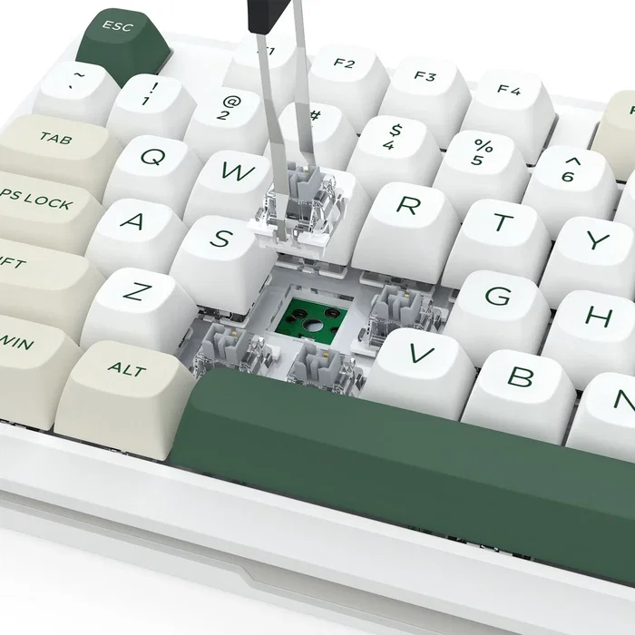 Redragon Wildslash Pro K734WCG-RGB-PRO Teclado Mecánico Inalámbrico RGB 87 Teclas Distribución Polaca Blanco