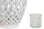 DKD Home Decor Portavelas Blanco Bambú Cristal 22 x 36 x 22 cm (4 Unidades)