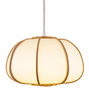 DKD Home Decor Lámpara de Techo Oriental con Plafón de Bambú y Poliéster, Color Natural/Blanco, Bombilla E27, Incluye 2 Unidades