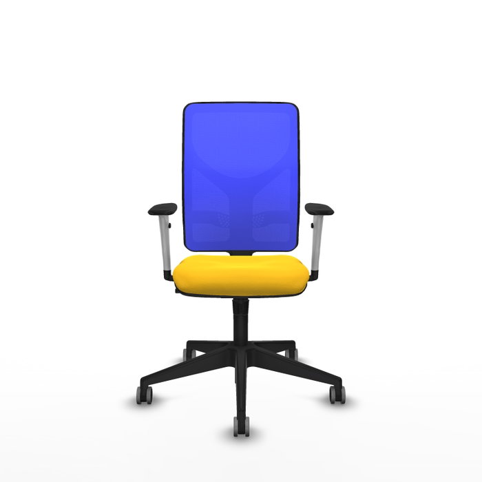 PIQUERAS Y CRESPO Silla de oficina Motilla con mecanismo Sincro, Amarillo y Azul