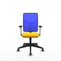 PIQUERAS Y CRESPO Silla de oficina Motilla con mecanismo Sincro, Amarillo y Azul