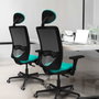 PIQUERAS Y CRESPO Silla de oficina Zulema con mecanismo Sincro, Turquesa y Blanco