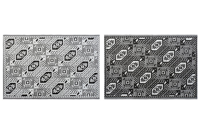 DKD Home Decor Alfombra Blanco Negro 210 x 1 x 150 cm (2 Unidades) DKD Home Decor Alfombra Blanco Negro 210 x 1 x 150 cm (2 Unidades)