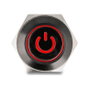 DeLOCK 22013 Interruptor pulsador negro con LED rojo 16 mm