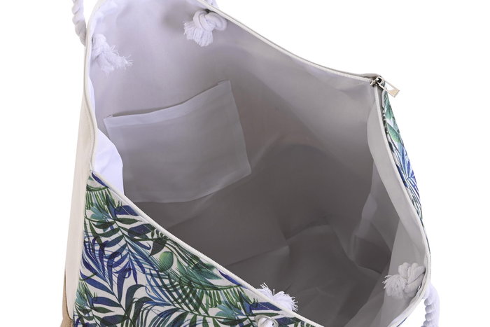 DKD Home Decor Bolso de Poliester con Hojas Azul