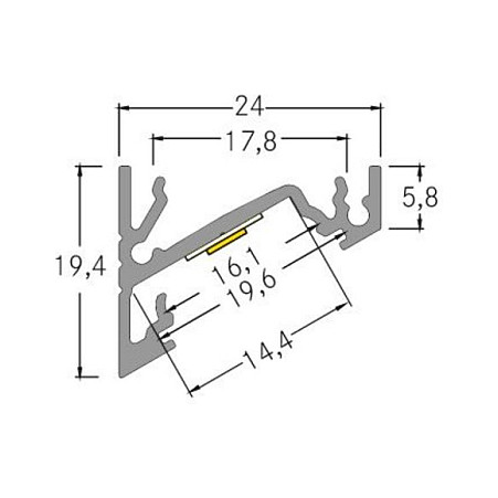 Brumberg. Leuchten 53385263 AB-Eckprofil QUALITYFLEX Perfil de esquina de aluminio