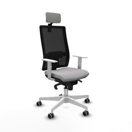 PIQUERAS Y CRESPO Silla de oficina Horna con mecanismo Sincro, Gris claro y Negro