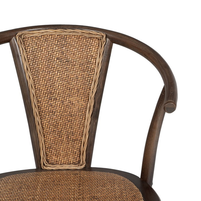 Silla Chocolate Madera-Ratán 55 X 50 X 81 cm Silla Chocolate Madera-Ratán 55 X 50 X 81 cm