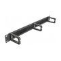 DeLOCK Panel pasacables con cepillo de 19″ con 3 ganchos, 1U, negro