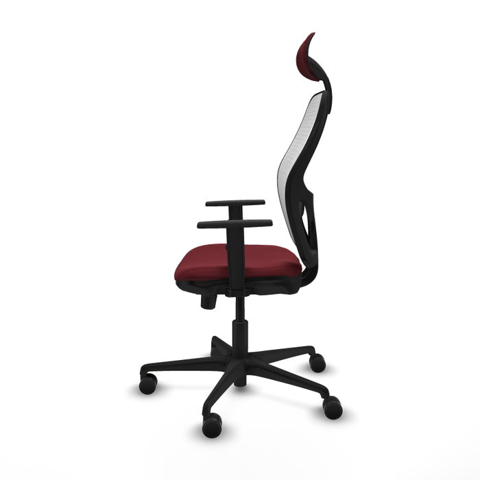 PIQUERAS Y CRESPO Silla de oficina Jorquera con mecanismo Sincro/Traslack, Granate y Blanco PIQUERAS Y CRESPO Silla de oficina Jorquera con mecanismo Sincro/Traslack, Granate y Blanco