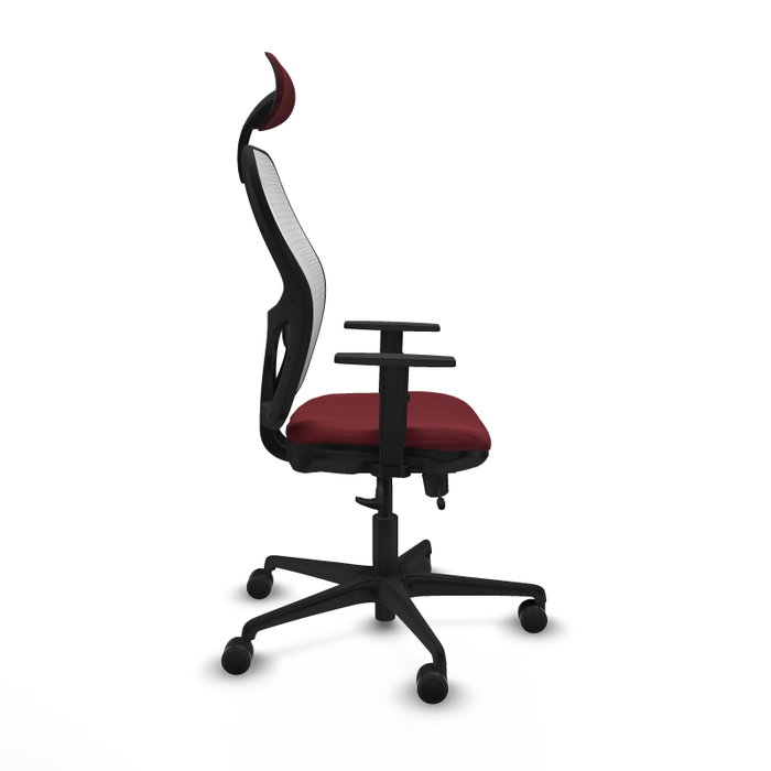 PIQUERAS Y CRESPO Silla de oficina Jorquera con mecanismo Sincro/Traslack, Granate y Blanco PIQUERAS Y CRESPO Silla de oficina Jorquera con mecanismo Sincro/Traslack, Granate y Blanco