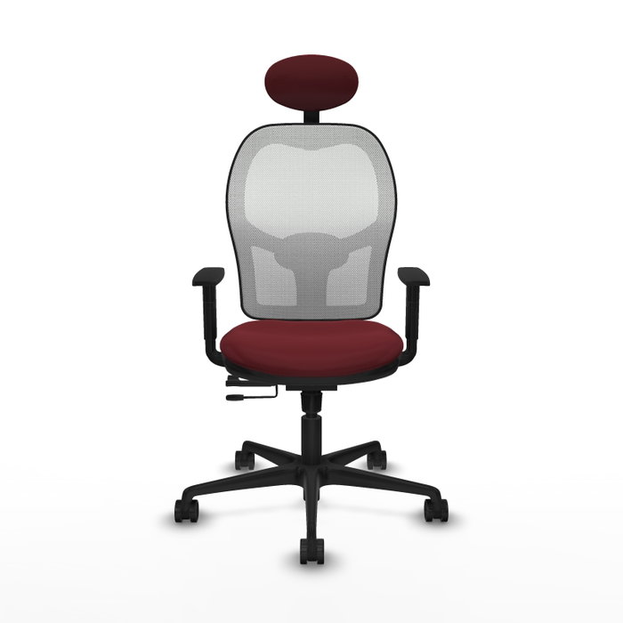 PIQUERAS Y CRESPO Silla de oficina Jorquera con mecanismo Sincro/Traslack, Granate y Blanco PIQUERAS Y CRESPO Silla de oficina Jorquera con mecanismo Sincro/Traslack, Granate y Blanco